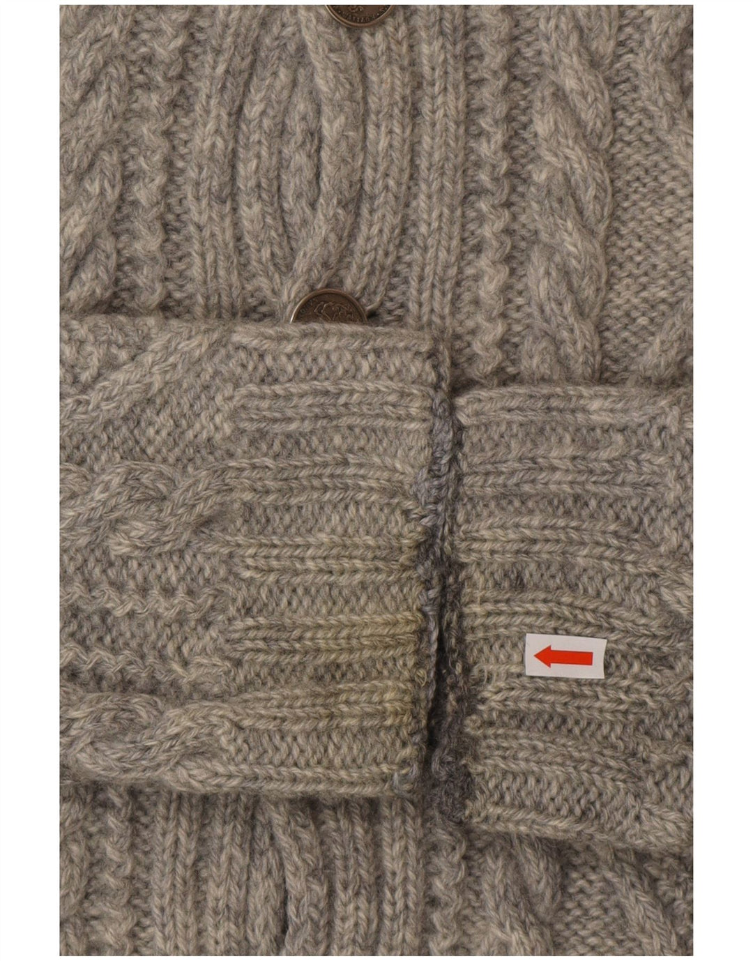 Maglione cardigan da donna VINTAGE UK 10 piccolo grigio