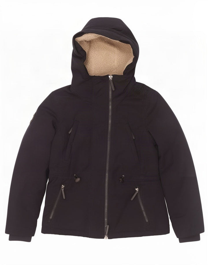 Giacca a vento da donna con cappuccio Windparka Superdry UK 14 medio blu navy