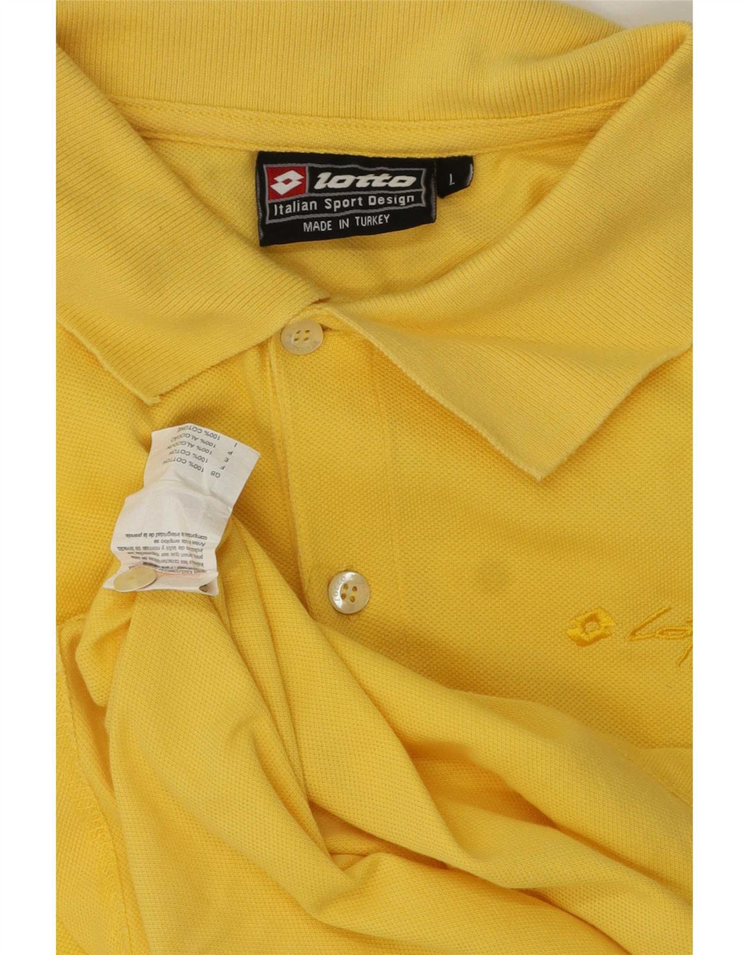 Polo Uomo Lotto Large in Cotone Giallo