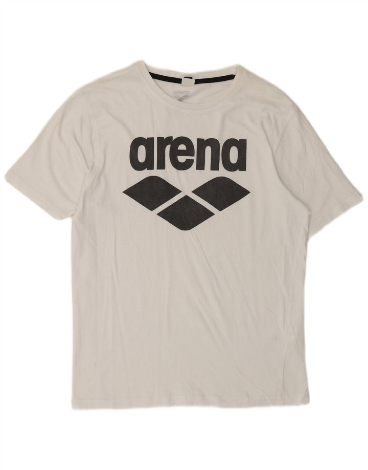 T-shirt grafica da uomo Arena Top in cotone bianco medio