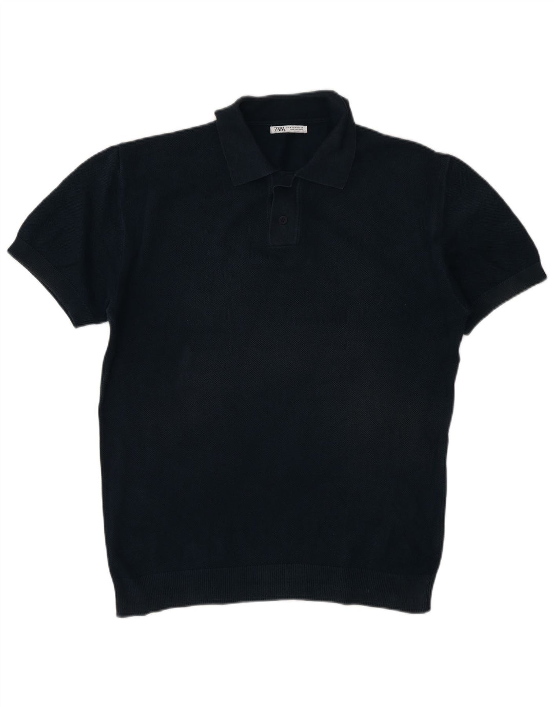 Maglione Zara da uomo a maniche corte con collo a polo blu navy medio