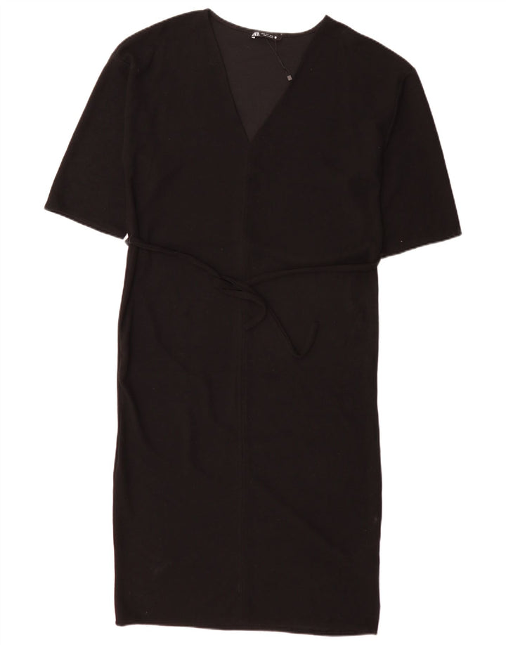 Vestito maxi oversize da donna Zara UK 10 piccolo poliestere nero