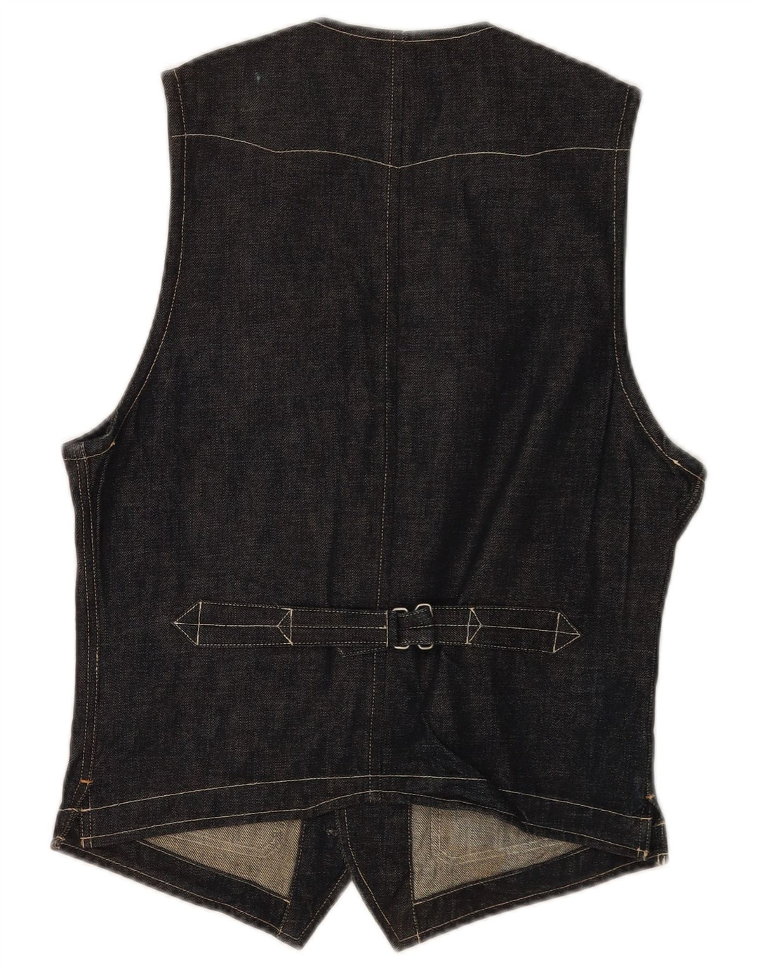 Gilet di jeans vintage da uomo piccolo blu navy