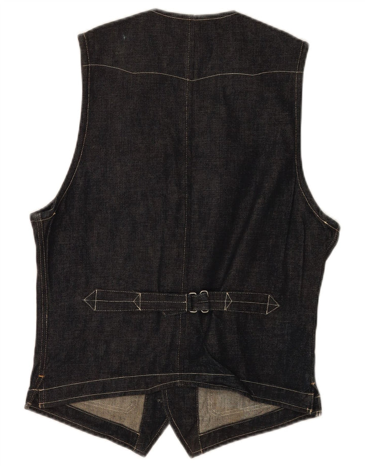 Gilet di jeans vintage da uomo piccolo blu navy