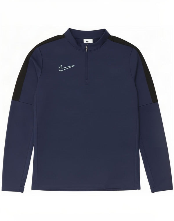 Top della tuta pullover Nike da ragazzo Dri Fit 6-7 anni Large Blu Navy