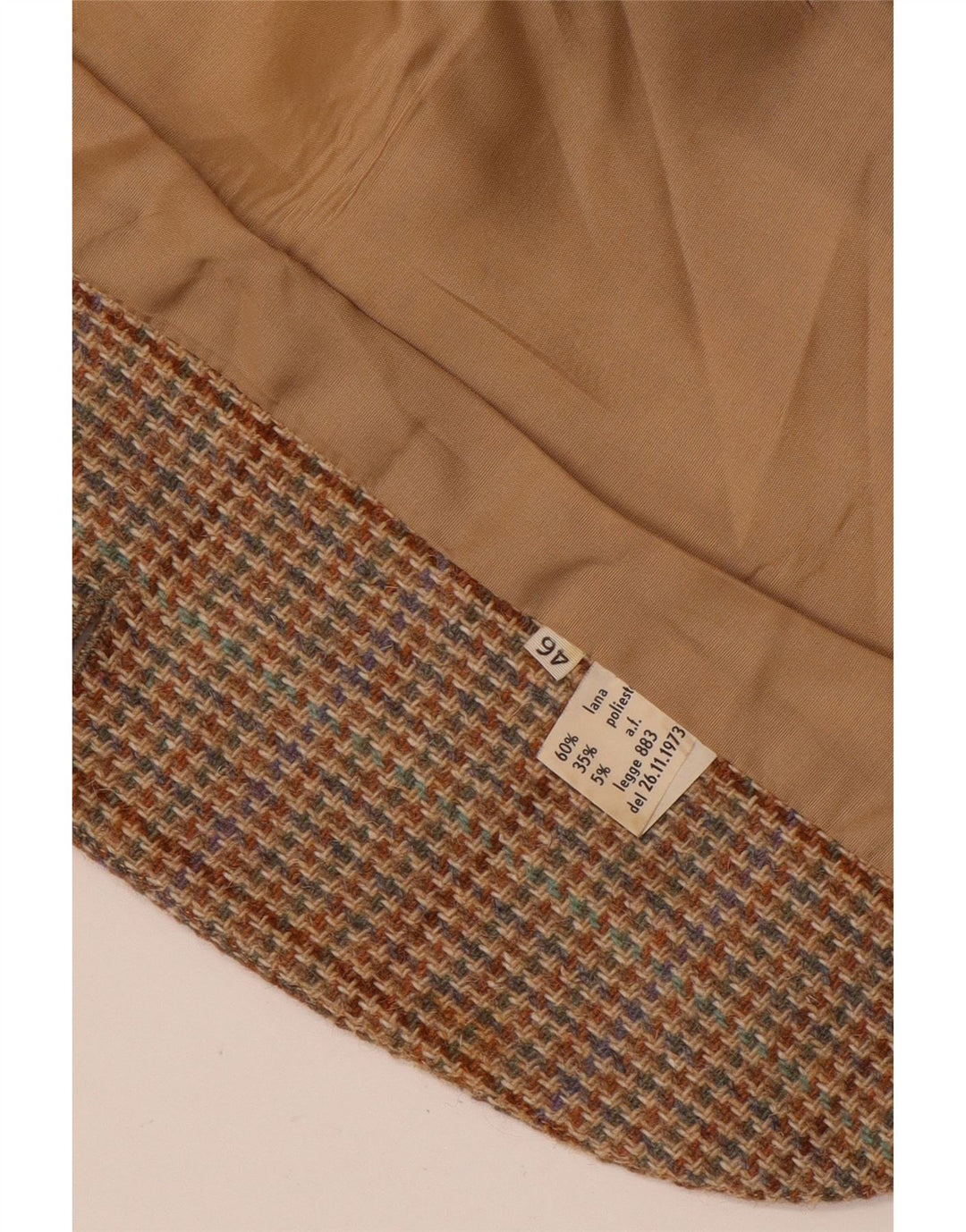 Giacca blazer vintage da donna a 2 bottoni IT 46 grande lana a quadri marrone