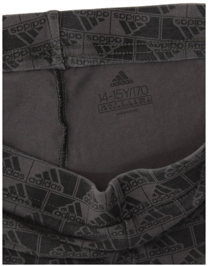 Leggings grafici Adidas per ragazze 14-15 anni Grigi