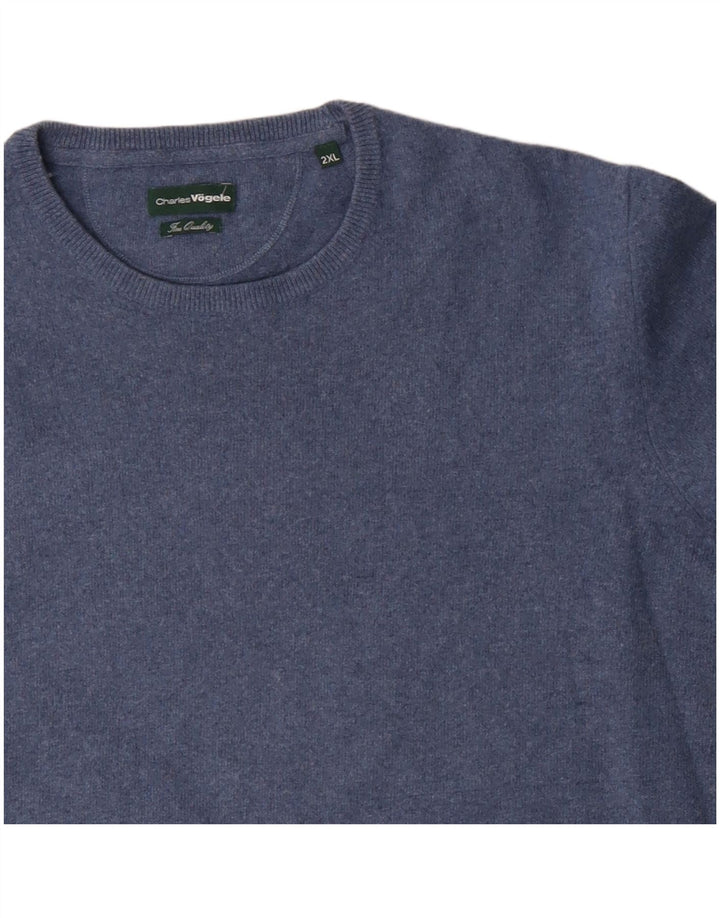 Maglione maglione girocollo da uomo Charles Vogele 2XL lana blu