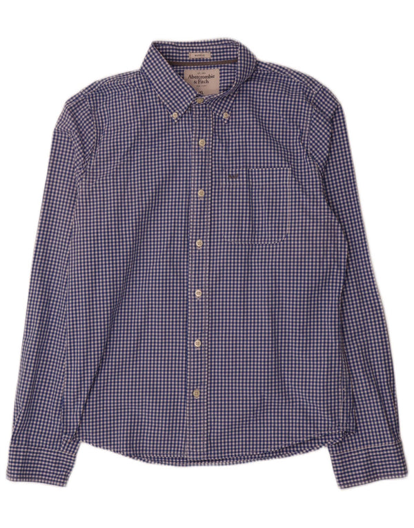 Giubbotto bomber muscoloso da uomo Abercrombie & Fitch XL in cotone a quadretti blu