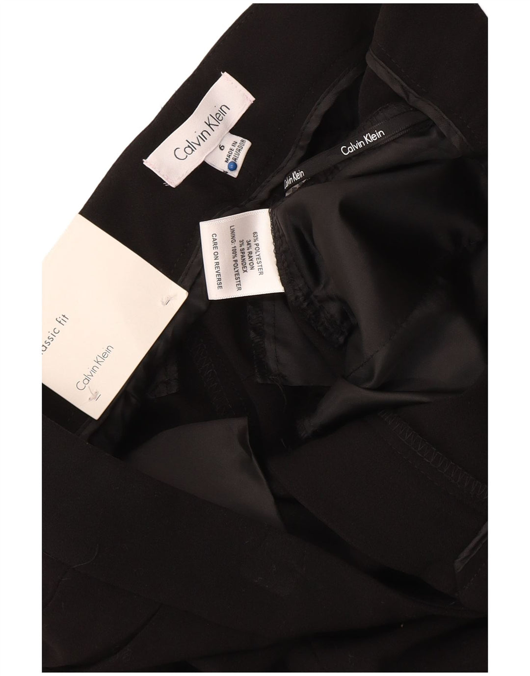 Calvin Klein Donna US 6 Medio W34 L31 Poliestere Nero