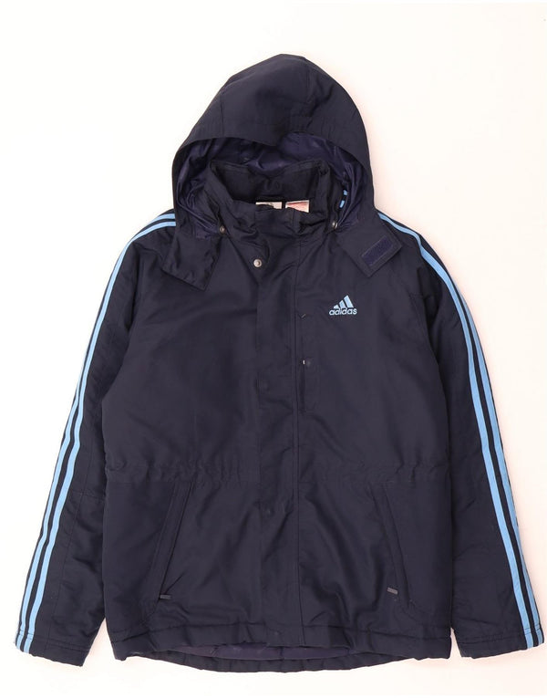 Giacca imbottita con cappuccio Adidas da ragazzo 13-14 anni in poliestere blu navy