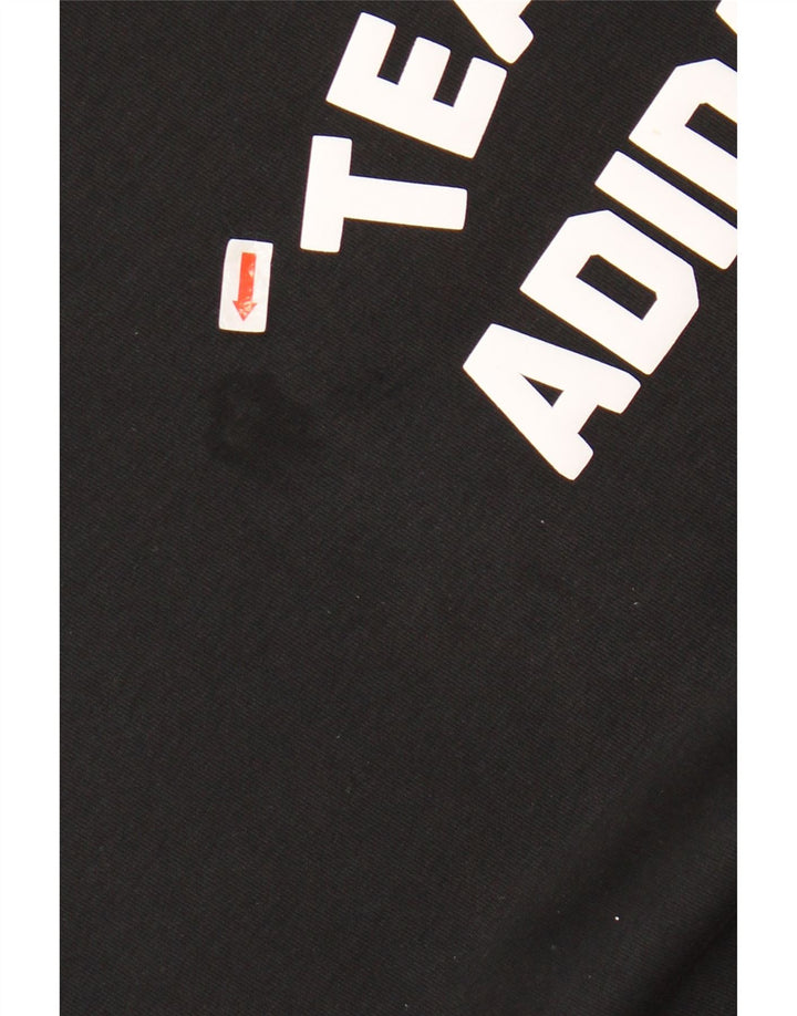 Felpa grafica da uomo ADIDAS, maglione grande, cotone nero