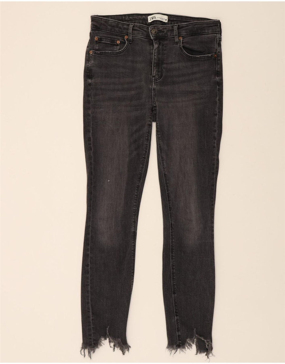 ZARA Womens Distressed Skinny Jeans EU 40 Medium W30 L27 Black Vintage Zara and Second-Hand Zara from Messina Hembry 