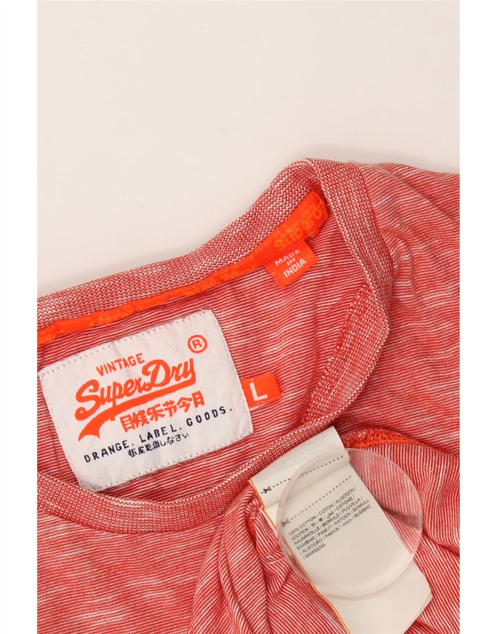 T-shirt da uomo SUPERDRY Top grande in cotone chiazzato rosso