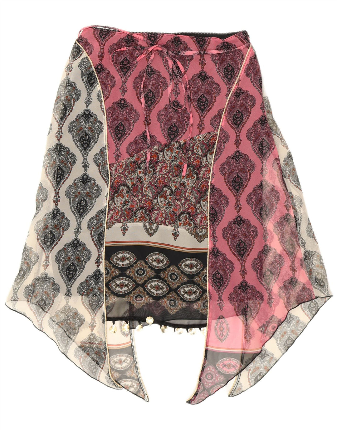 Gonna asimmetrica da donna Kookai EU 38 Medium W28 Poliestere Paisley rosa
