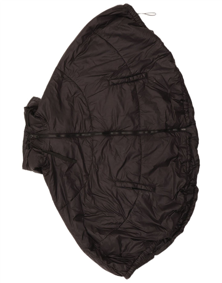 Giacca imbottita con poncho con cappuccio da donna Zara, poliestere nero medio