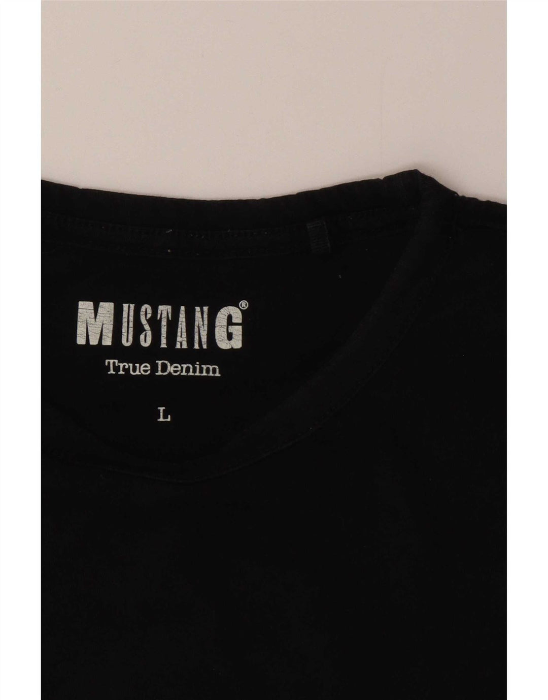 T-shirt da uomo Mustang Top grande nera