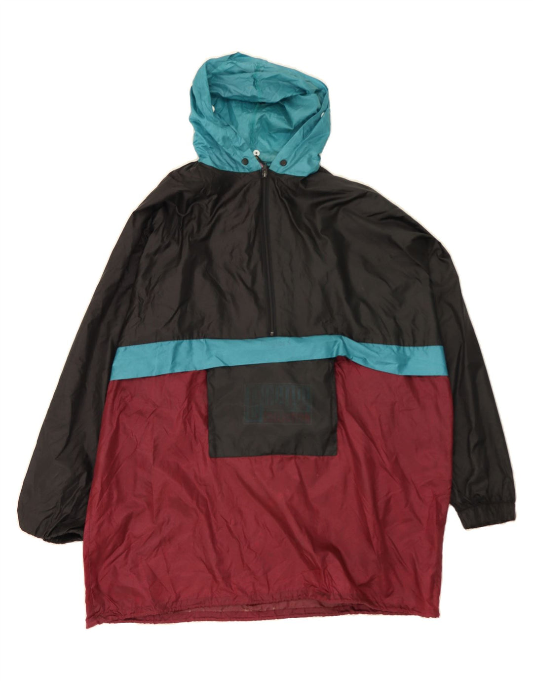 VINTAGE Mens Pullover Raincoat UK 40 Large Multicoloured Colourblock Vintage Vintage and Second-Hand Vintage from Messina Hembry 