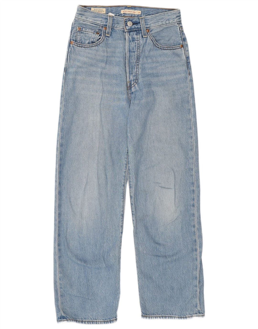 Jeans dritti Ribcage da donna Levi's W24 L27 cotone blu