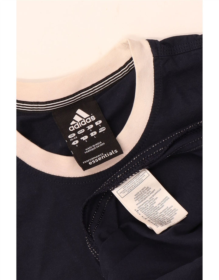T-shirt da uomo Adidas Top UK 38/40 medio cotone blu navy