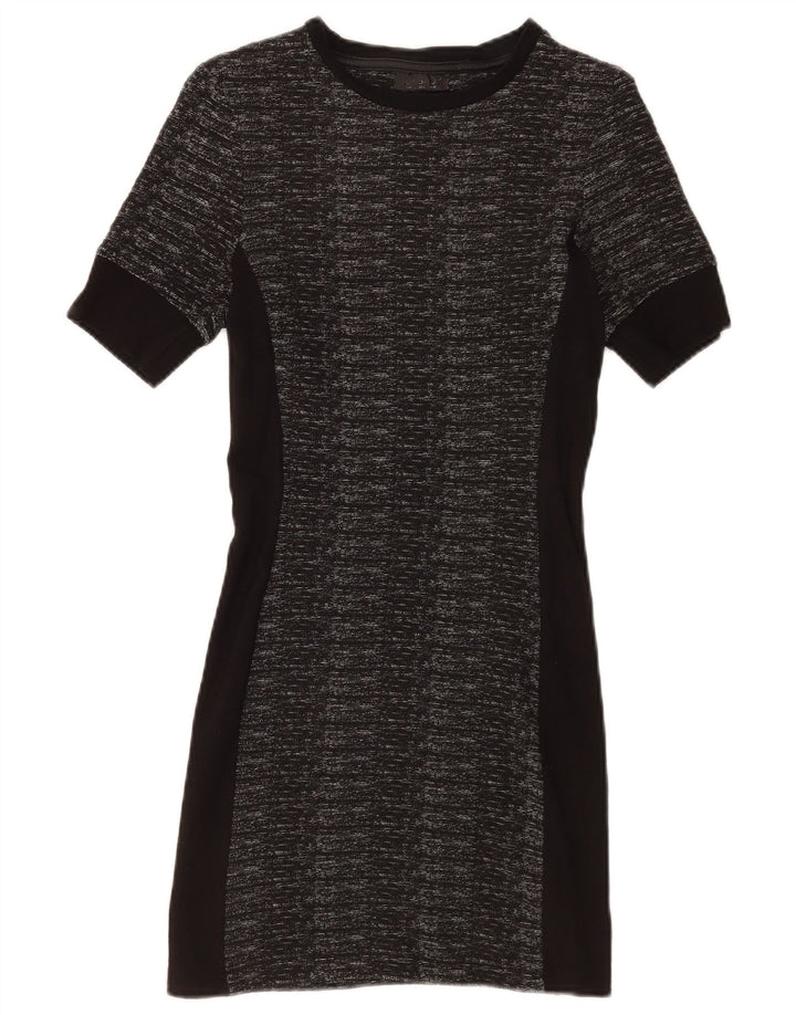 Topshop Abito aderente da donna UK 10 Piccolo poliestere geometrico nero