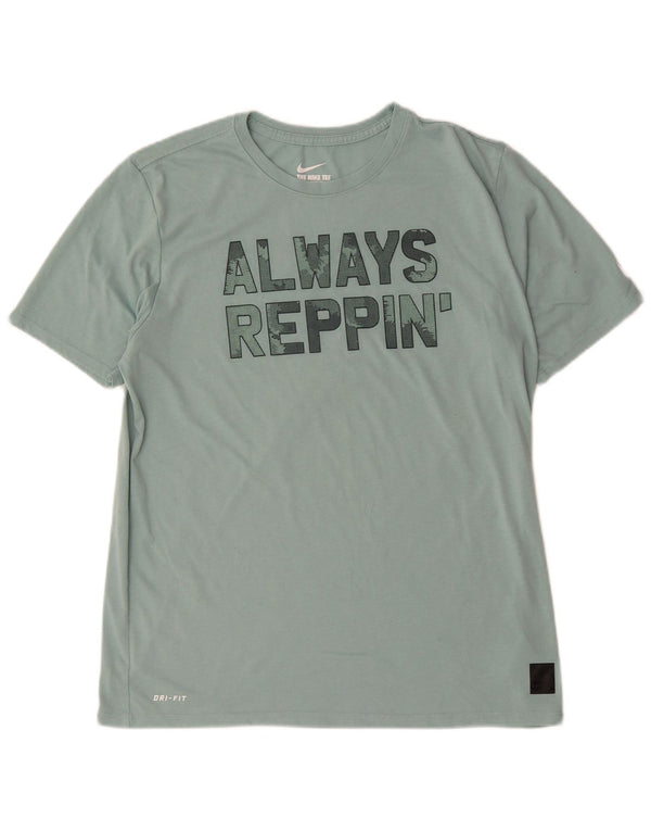 T-shirt grafica Nike Dri Fit da uomo, grande, in cotone verde