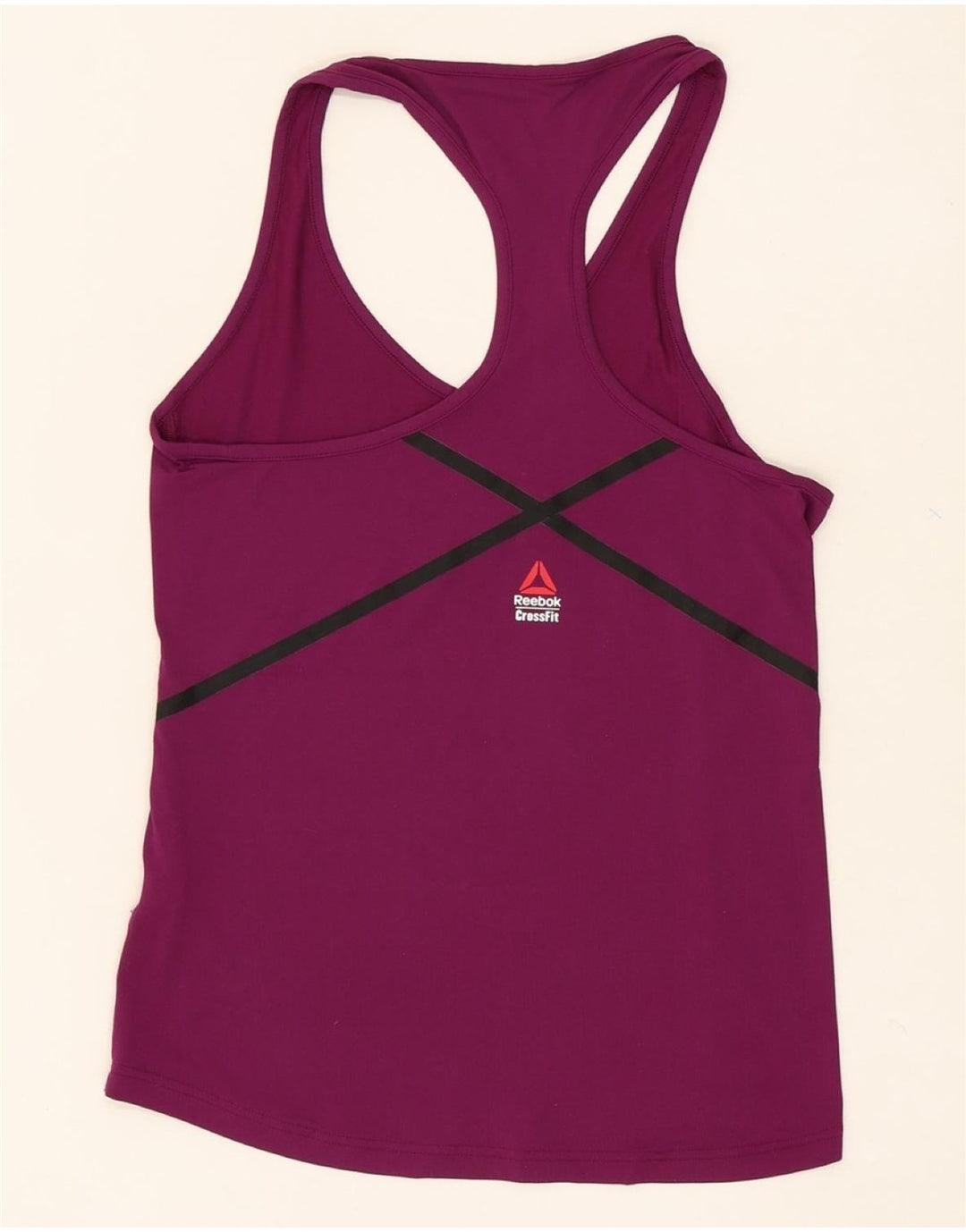 REEBOK Womens Graphic Vest Top UK 8/10 Small Burgundy Vintage Reebok and Second-Hand Reebok from Messina Hembry 