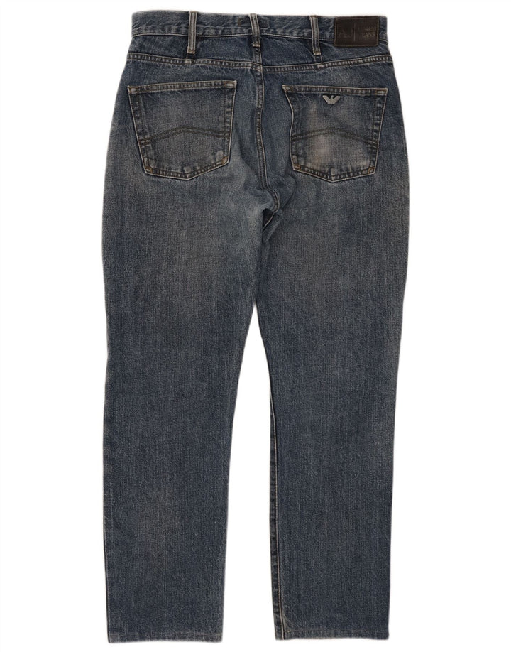 Jeans dritti da uomo Armani W34 L28 cotone blu navy
