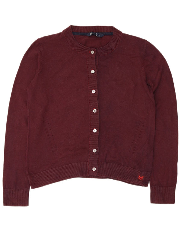 Crew Clothing Maglione cardigan da donna UK 10 Piccolo viscosa bordeaux