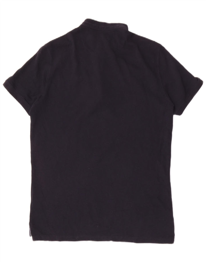Polo da uomo MASSIMO DUTTI in cotone blu navy medio
