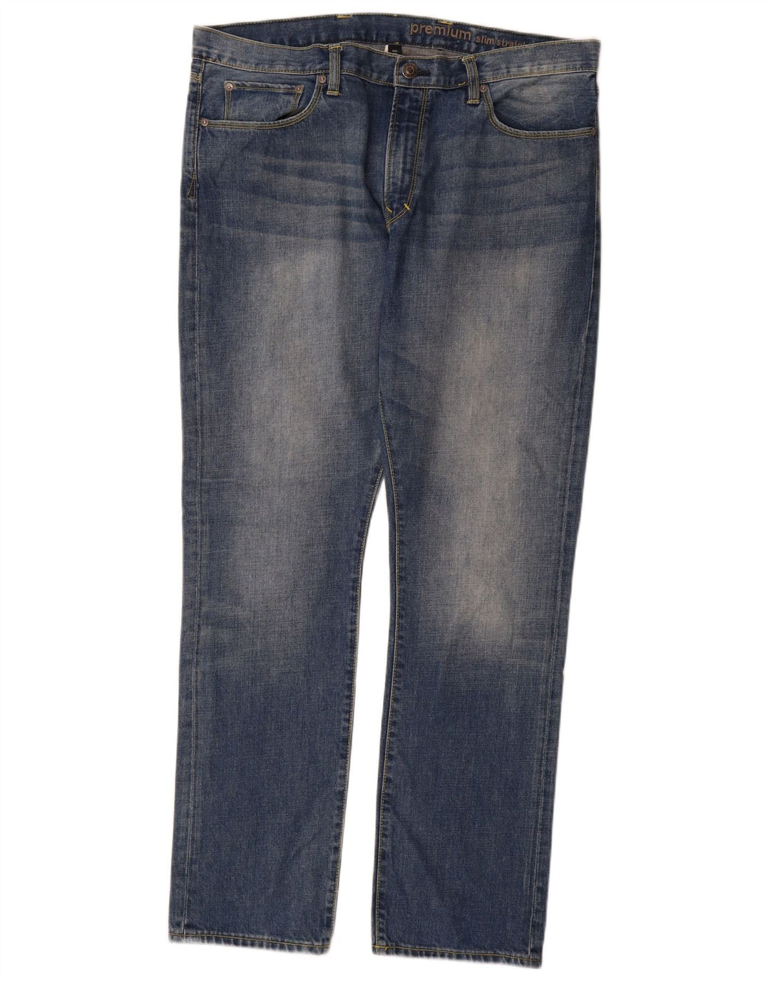 Jeans dritti slim premium da uomo Gap W36 L32 cotone blu