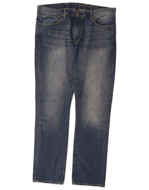 Jeans dritti slim premium da uomo Gap W36 L32 cotone blu
