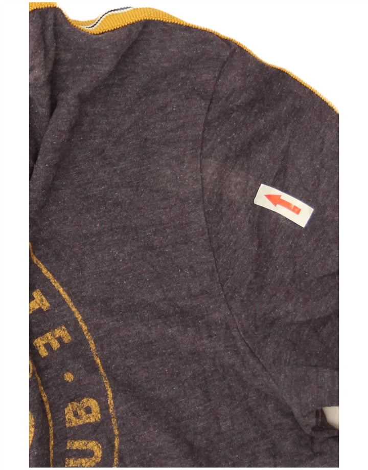 T-shirt grafica da donna Superdry Top UK 12 cotone grigio medio