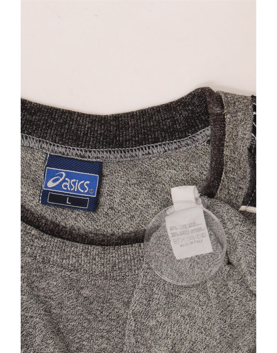 T-shirt grafica ASICS da uomo, taglia grande, in cotone color block grigio