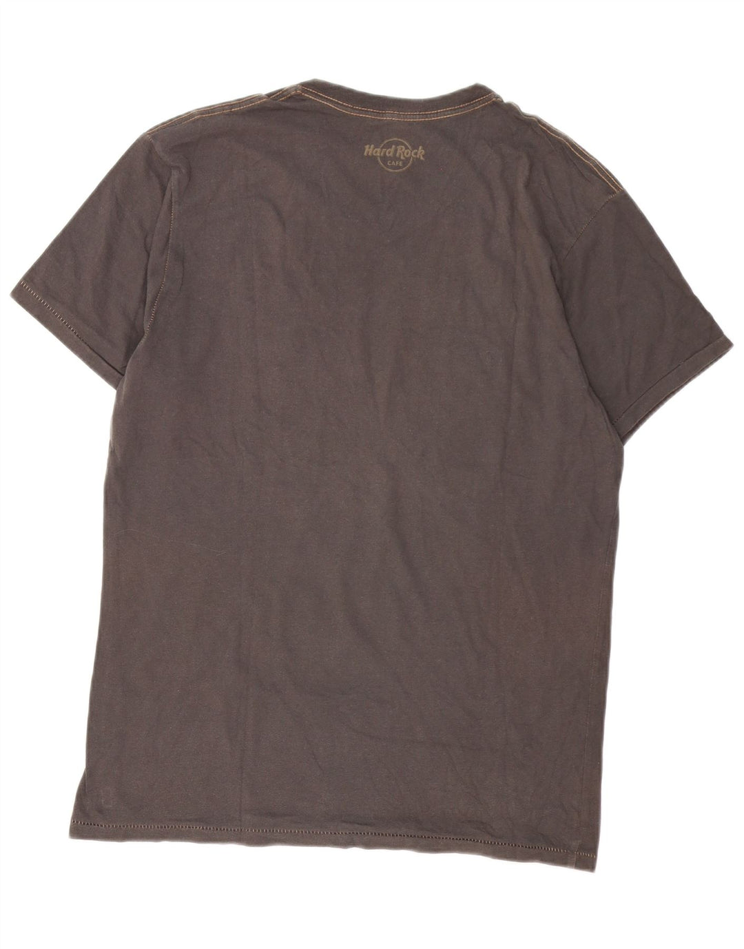 T-shirt grafica da uomo Hollywood Hard Rock Cafe in cotone grigio medio