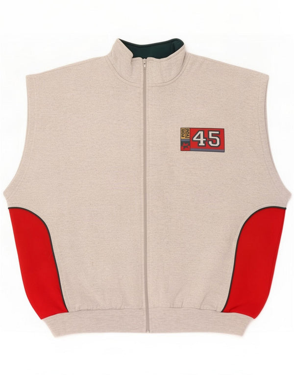 Verve Giacca sportiva da uomo senza maniche, grande, in poliestere color block grigio