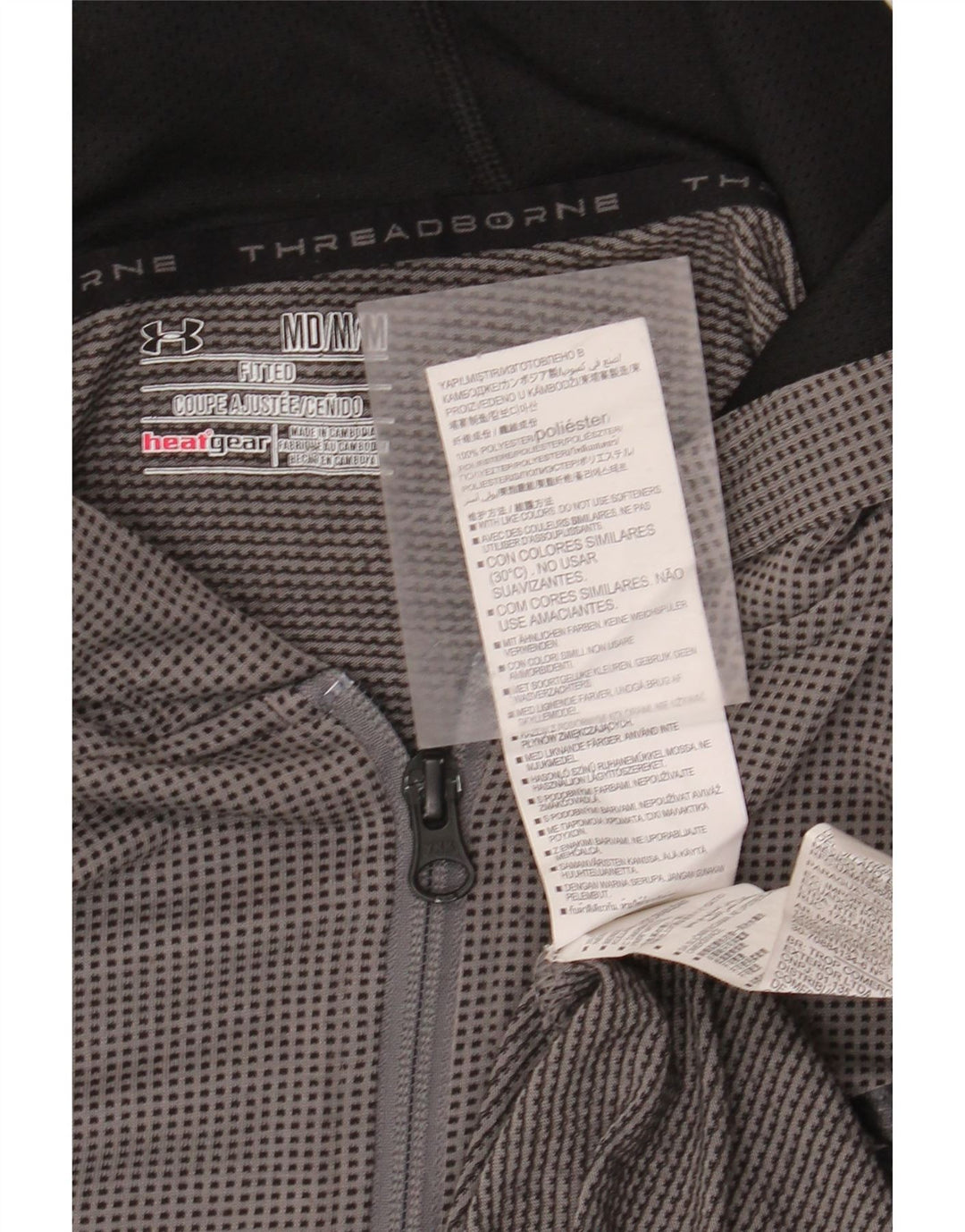 Maglione con cappuccio e zip da uomo UNDER ARMOUR Heat Gear Poliestere grigio medio