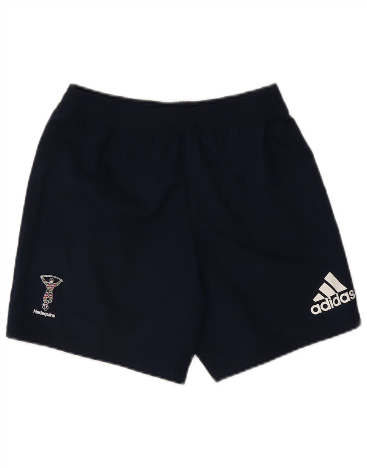 Pantaloncini sportivi grafici da uomo Adidas piccoli in poliestere blu navy