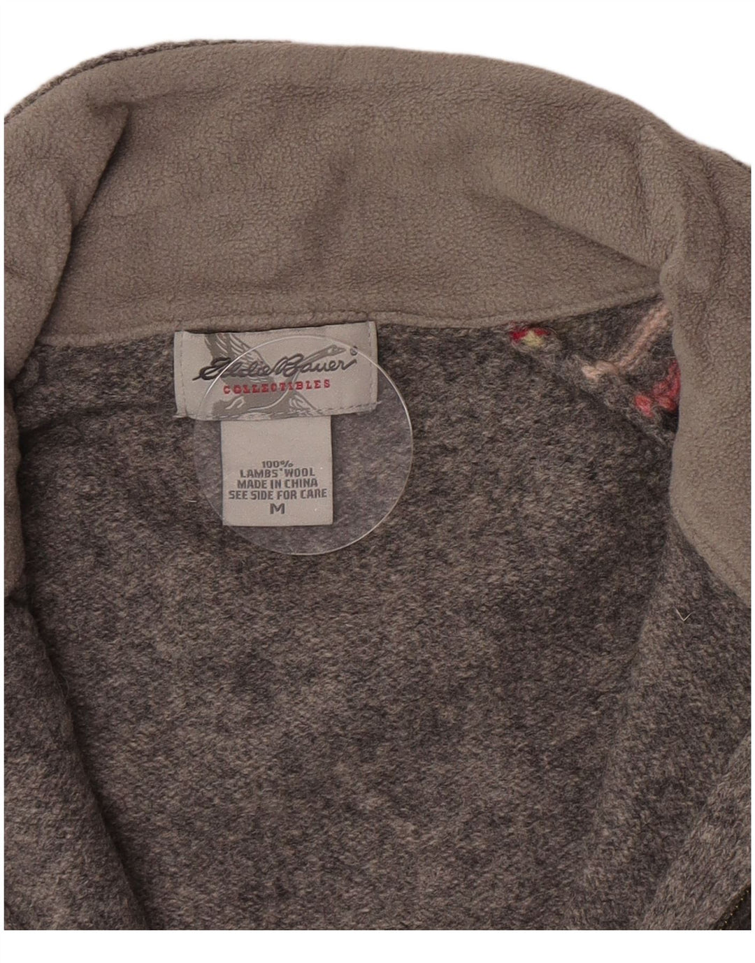 Maglione cardigan da donna Eddie Bauer UK 12 Lana d'agnello a righe grigio medio