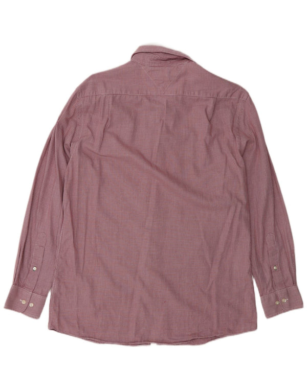 Camicia slim fit da uomo Tommy Hilfiger taglia 15 1/2 quadri rossi medi