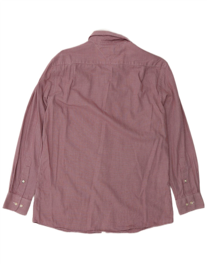 Camicia slim fit da uomo Tommy Hilfiger taglia 15 1/2 quadri rossi medi