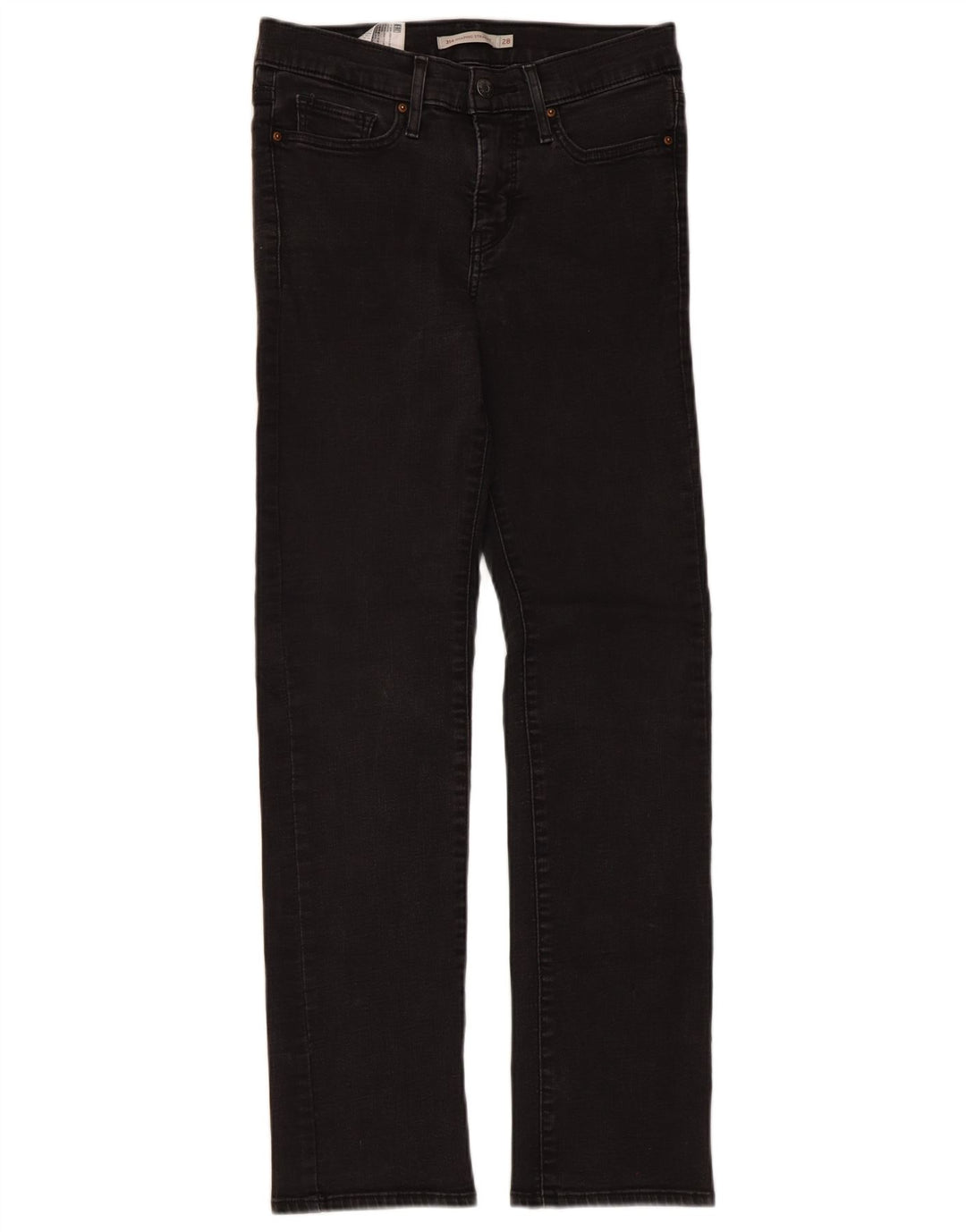 Jeans dritti modellanti da donna 314 Levi's W28 L30 cotone nero