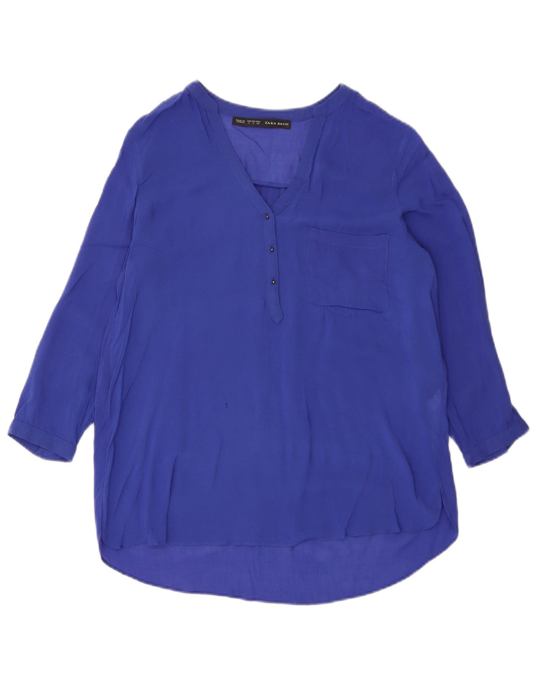 Blusa oversize da donna Zara con maniche a 3/4, UK 10, piccola viscosa viola