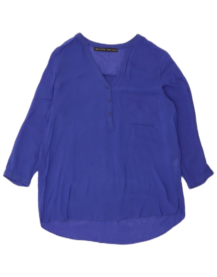 Blusa oversize da donna Zara con maniche a 3/4, UK 10, piccola viscosa viola