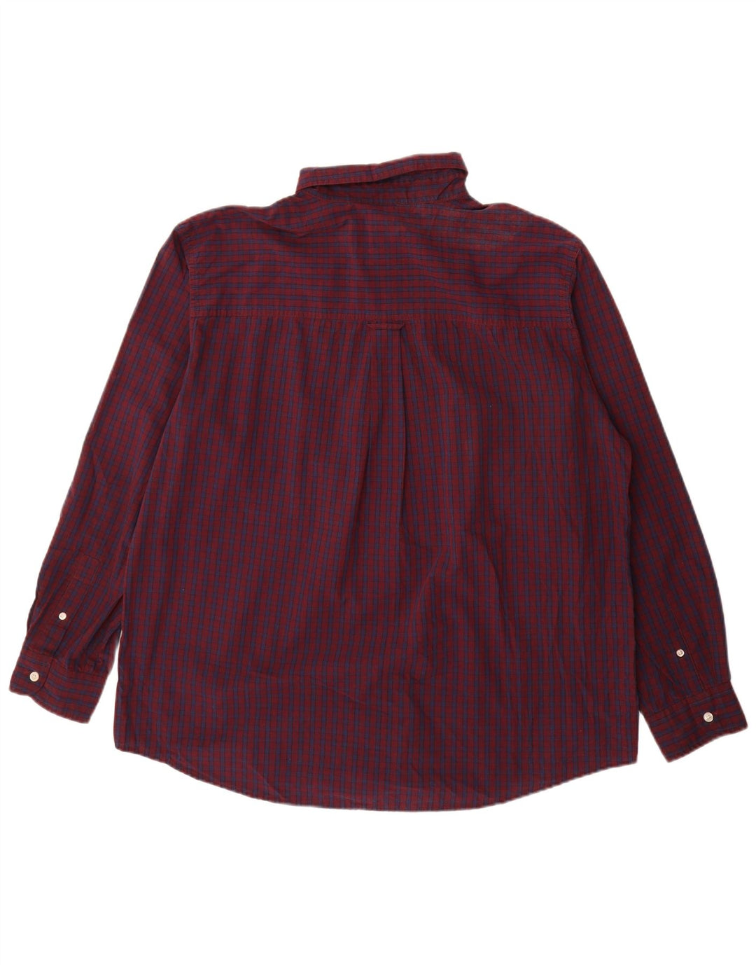 Camicia Chaps da uomo Easy Care XL in cotone a quadri bordeaux