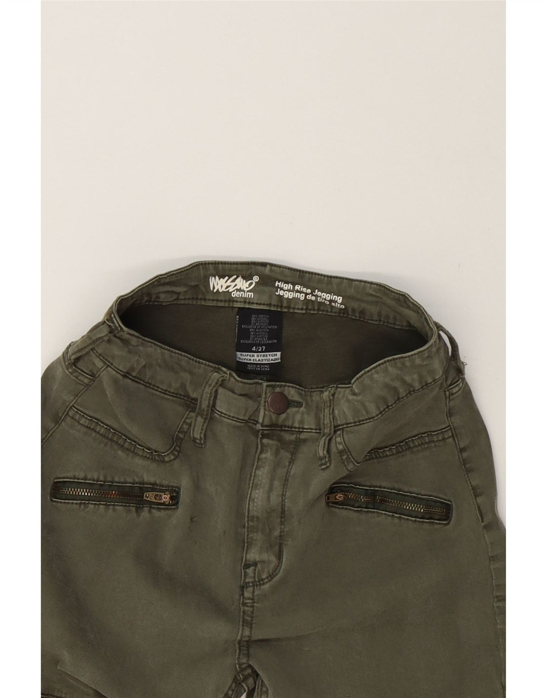MOSSIMO Womens High Rise Cropped Jeans US 4 Small W27 L27 Khaki Vintage Mossimo and Second-Hand Mossimo from Messina Hembry 