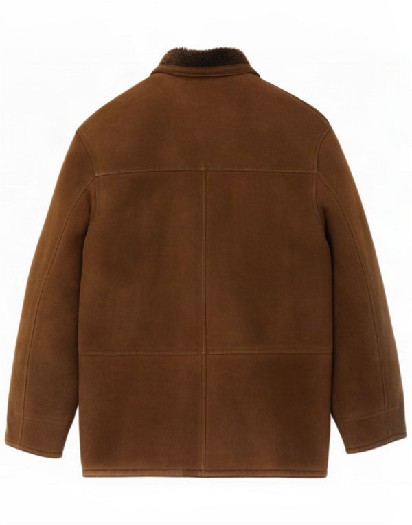 Giacca in shearling da uomo vintage IT 52 XL Khaki