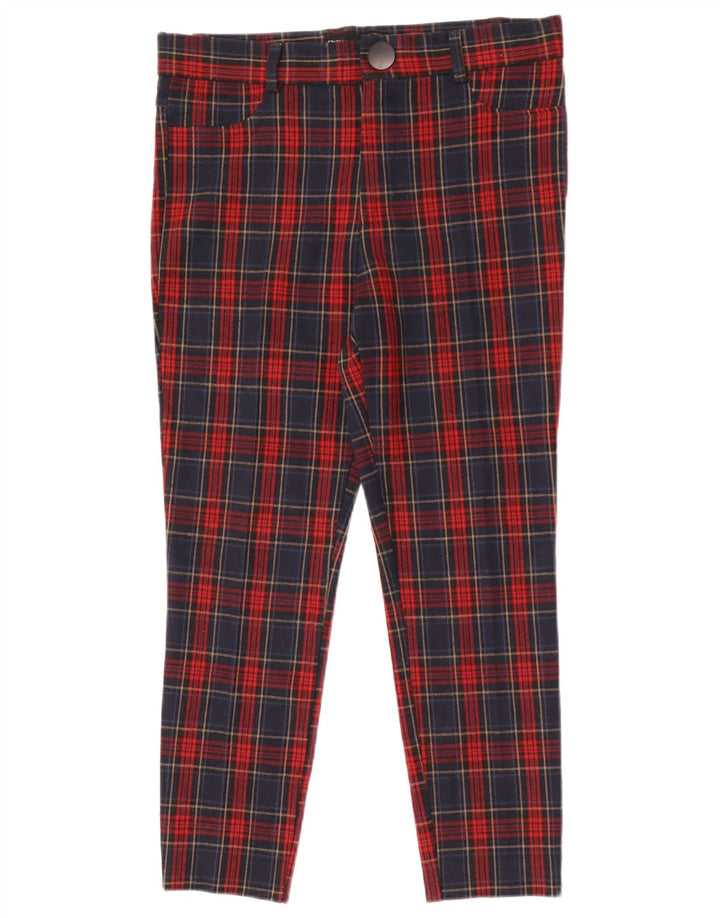 Pantaloni corti slim da donna Zara grandi W30 L25 a quadri rossi