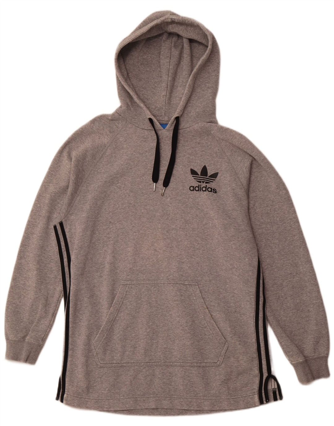 Maglione con cappuccio da uomo ADIDAS in cotone screziato grigio medio