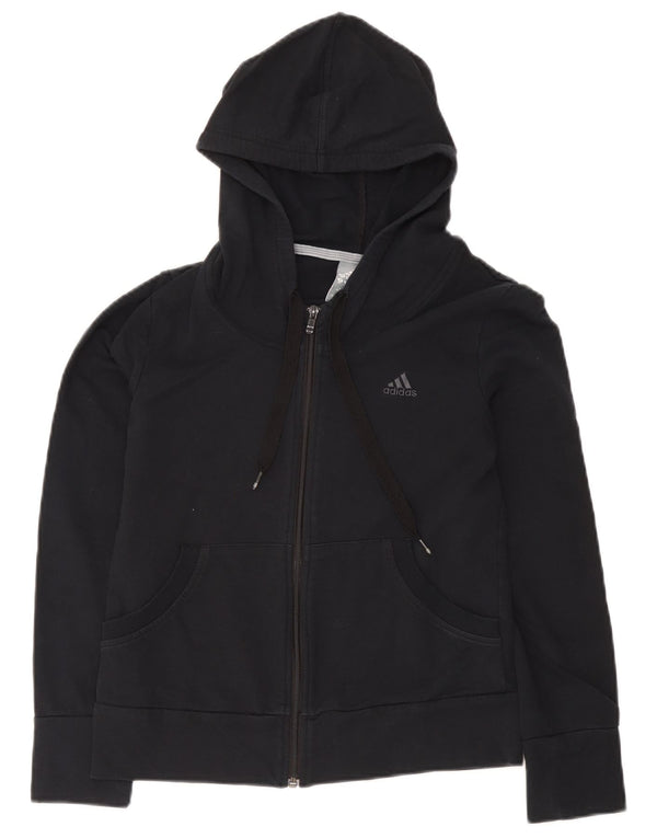 Maglione con cappuccio e zip da donna Adidas UK 14 cotone nero medio